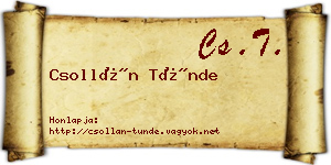 Csollán Tünde névjegykártya