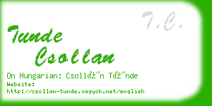 tunde csollan business card